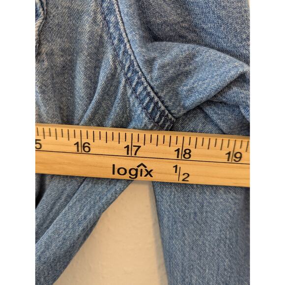 Women's Sonoma Premium Denim Tie Waist Button Down Shirt Dress Size S - Picture 5 of 7